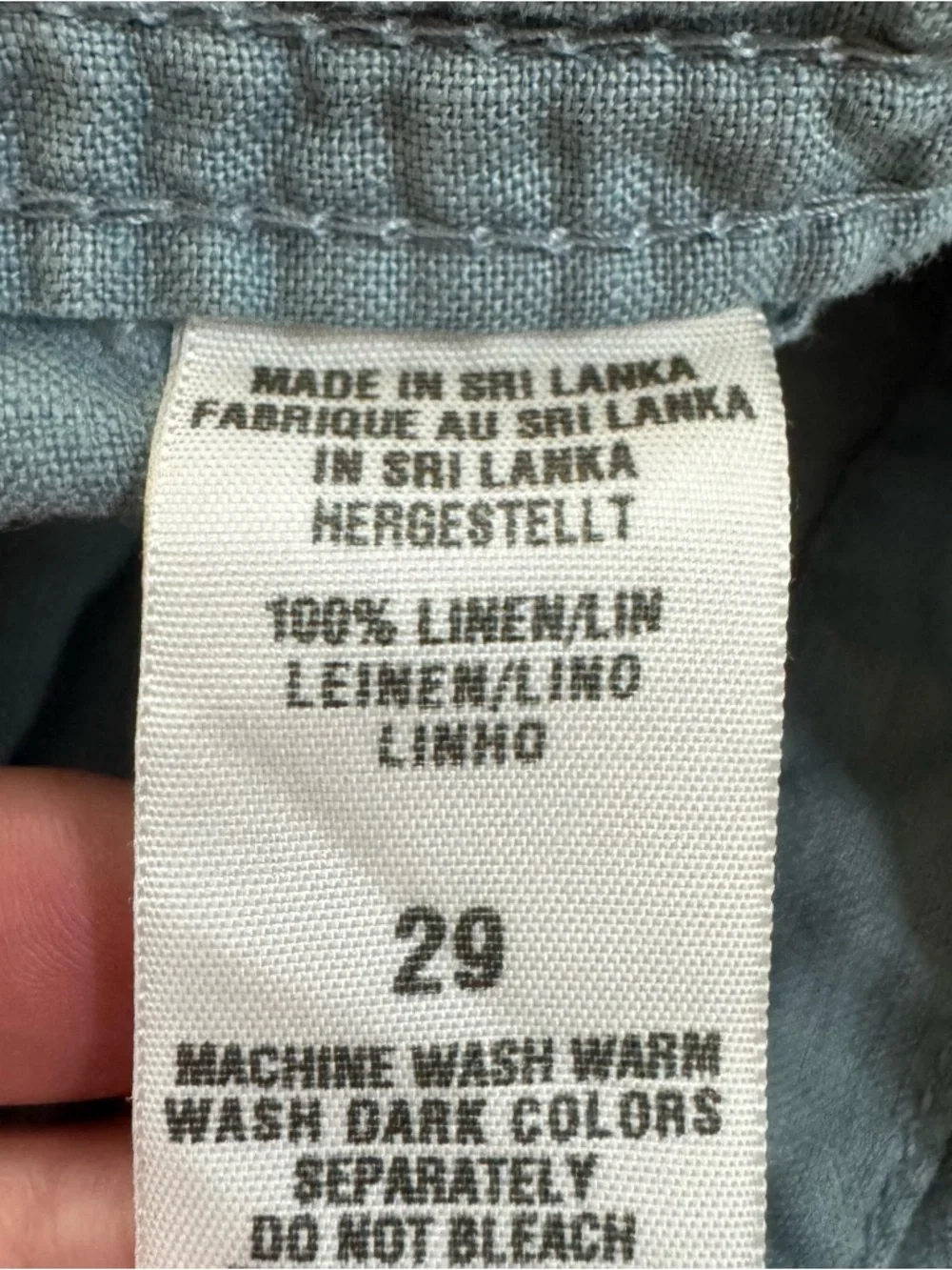 Lucky Brand 100% Linen Roll Up Utility Shorts in Blue  Sz 8 / 29 - Picture 10 of 14